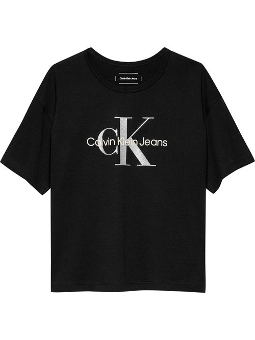 T-shirt nera con logo CALVIN KLEIN | IG02801BEH